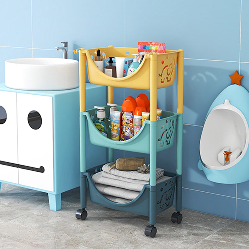 Scandinavian Style Bookcase with Casters Shelf Bookcase for Home and Office