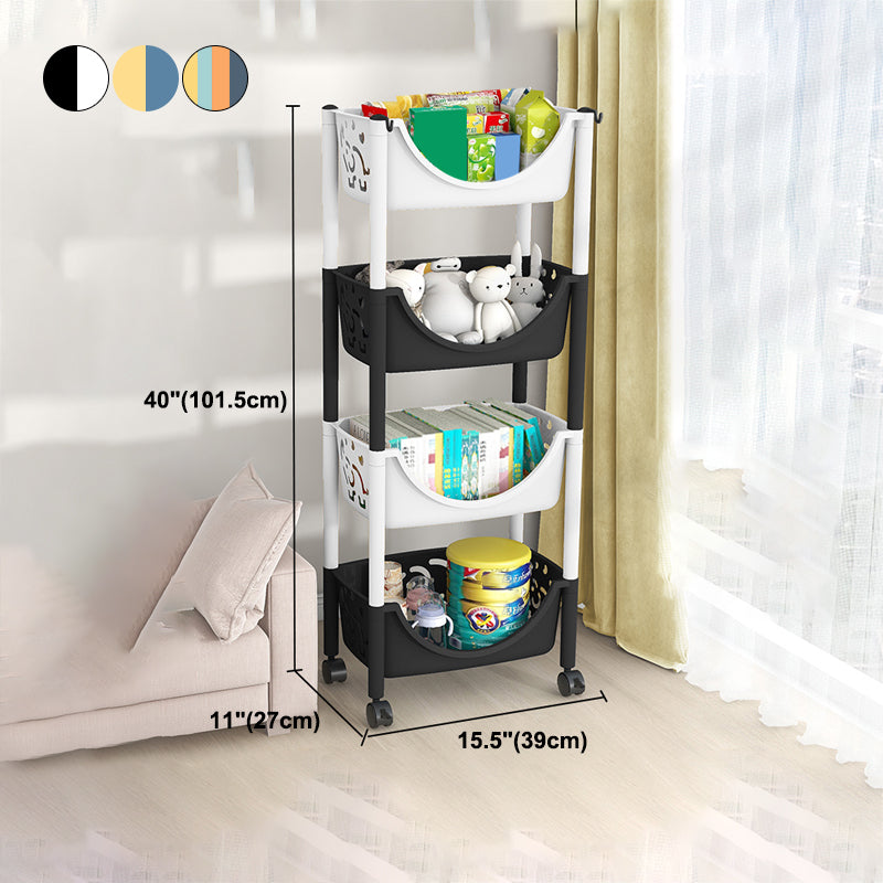 Scandinavian Style Bookcase with Casters Shelf Bookcase for Home and Office