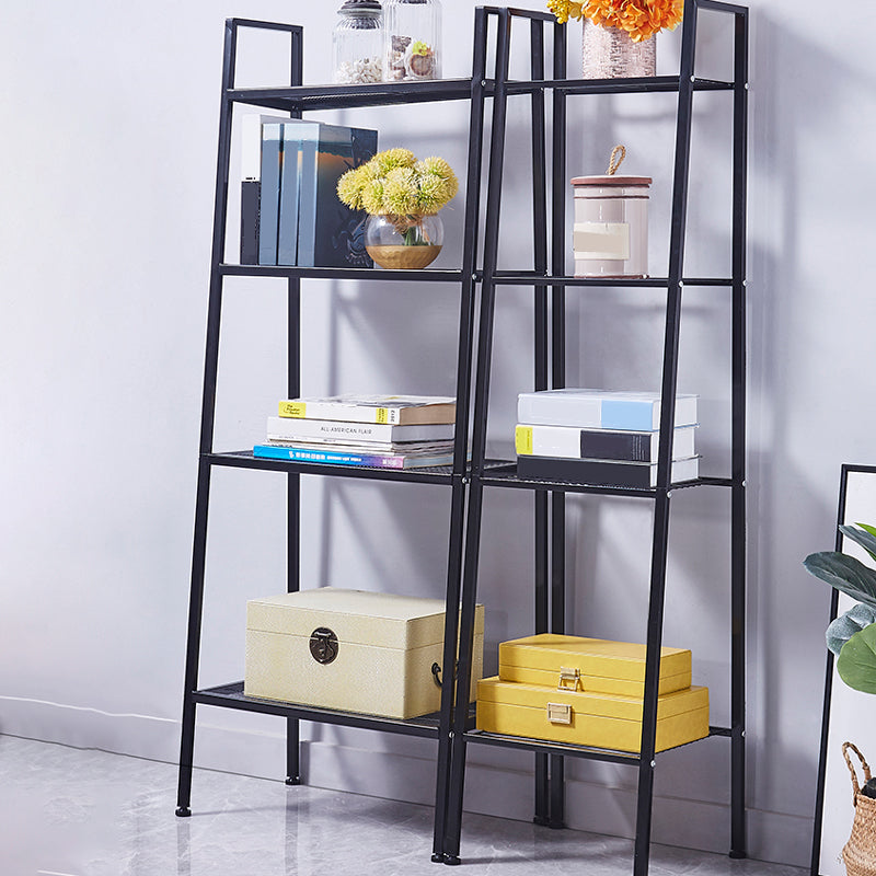 Modern Style Steel Bookshelf Ladder Open Shelf Bookcase for Home