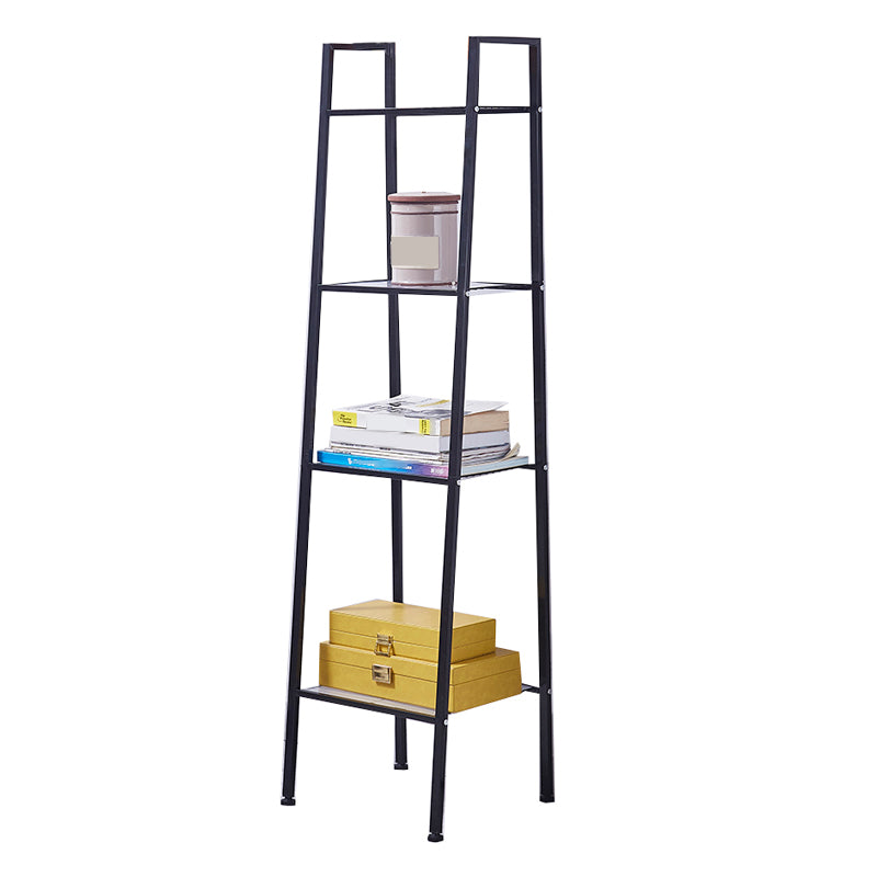 Modern Style Steel Bookshelf Ladder Open Shelf Bookcase for Home