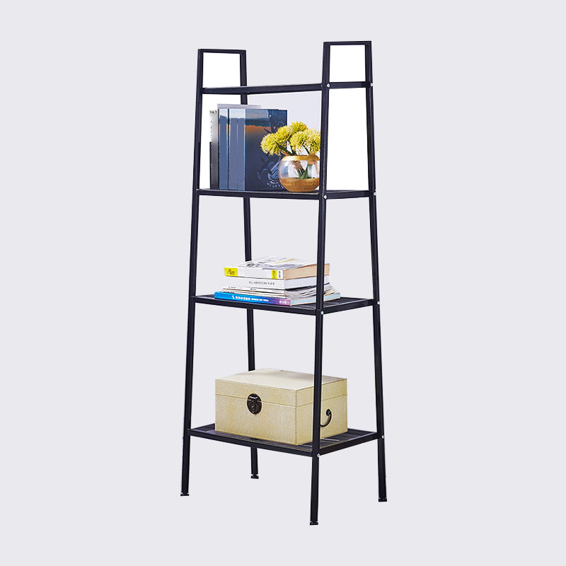 Modern Style Steel Bookshelf Ladder Open Shelf Bookcase for Home