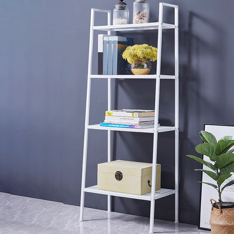 Modern Style Steel Bookshelf Ladder Open Shelf Bookcase for Home