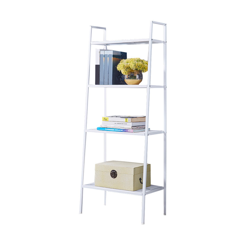 Modern Style Steel Bookshelf Ladder Open Shelf Bookcase for Home