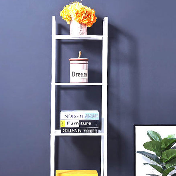 Modern Style Steel Bookshelf Ladder Open Shelf Bookcase for Home