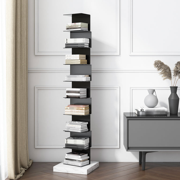 Modern Style Vertical Bookshelf Stainless Steel Shelf Bookcase for Home