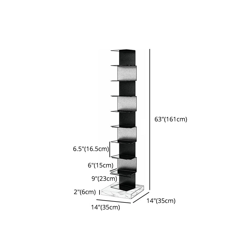 Modern Style Vertical Bookshelf Stainless Steel Shelf Bookcase for Home