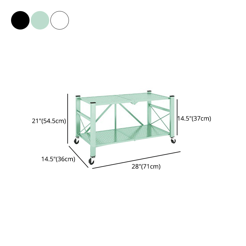 Industrial Geometric Bookcase Metal Open Back Bookcase with Wheels