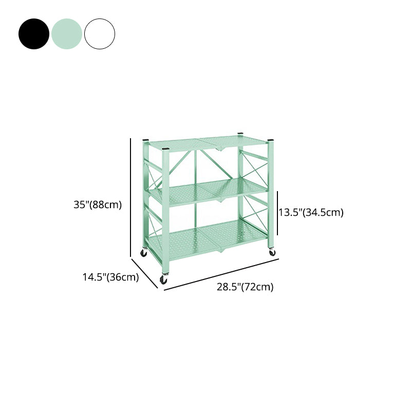 Industrial Geometric Bookcase Metal Open Back Bookcase with Wheels
