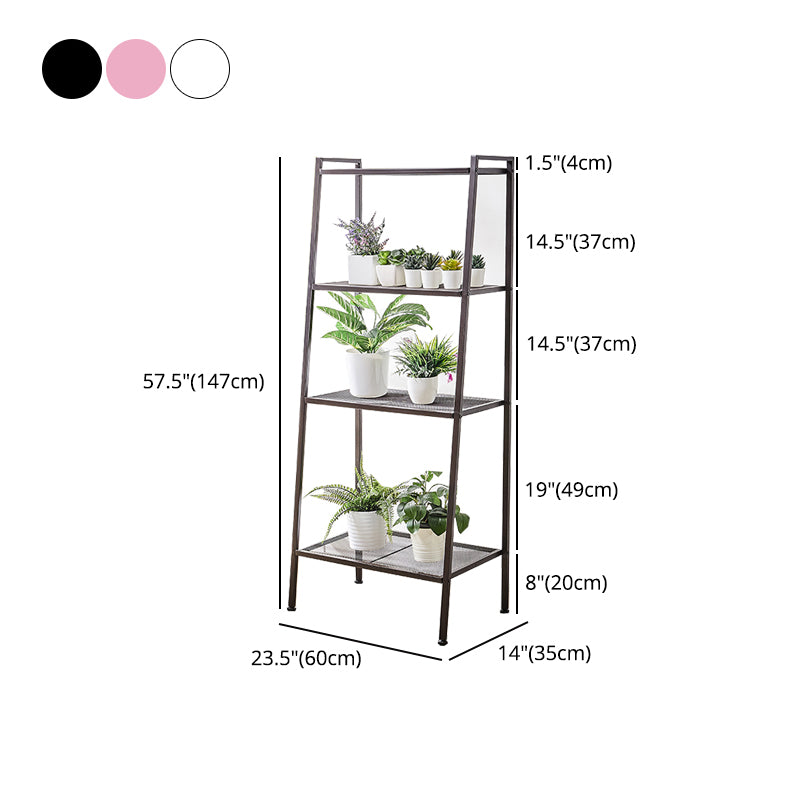 Contemporary Open Ladder Bookshelf Metal Vertical Bookshelf for Home
