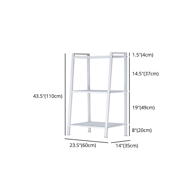 Contemporary Open Ladder Bookshelf Metal Vertical Bookshelf for Home