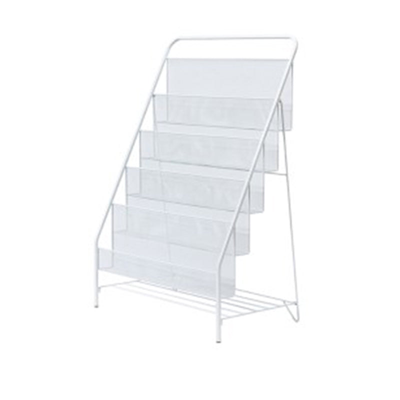 Metal Ladder Bookcase Scandinavian Style Closed Back Book Shelf