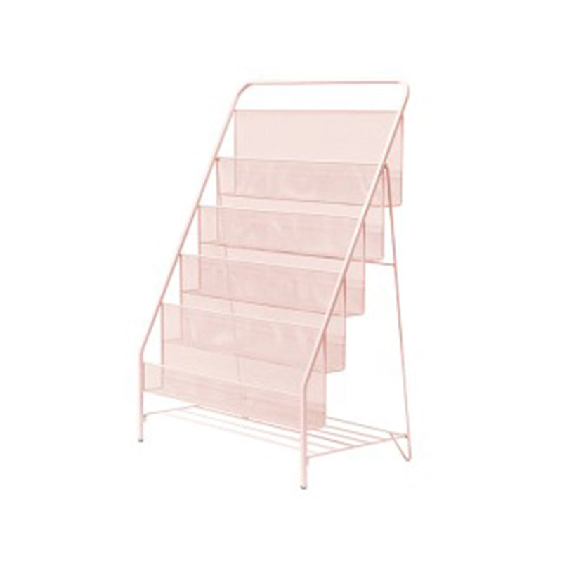 Metal Ladder Bookcase Scandinavian Style Closed Back Book Shelf