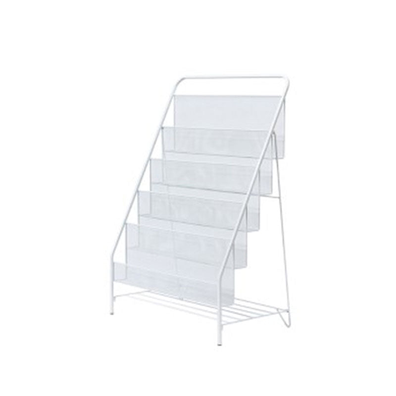 Metal Ladder Bookcase Scandinavian Style Closed Back Book Shelf
