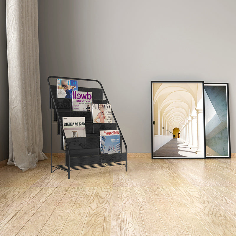 Metal Ladder Bookcase Scandinavian Style Closed Back Book Shelf