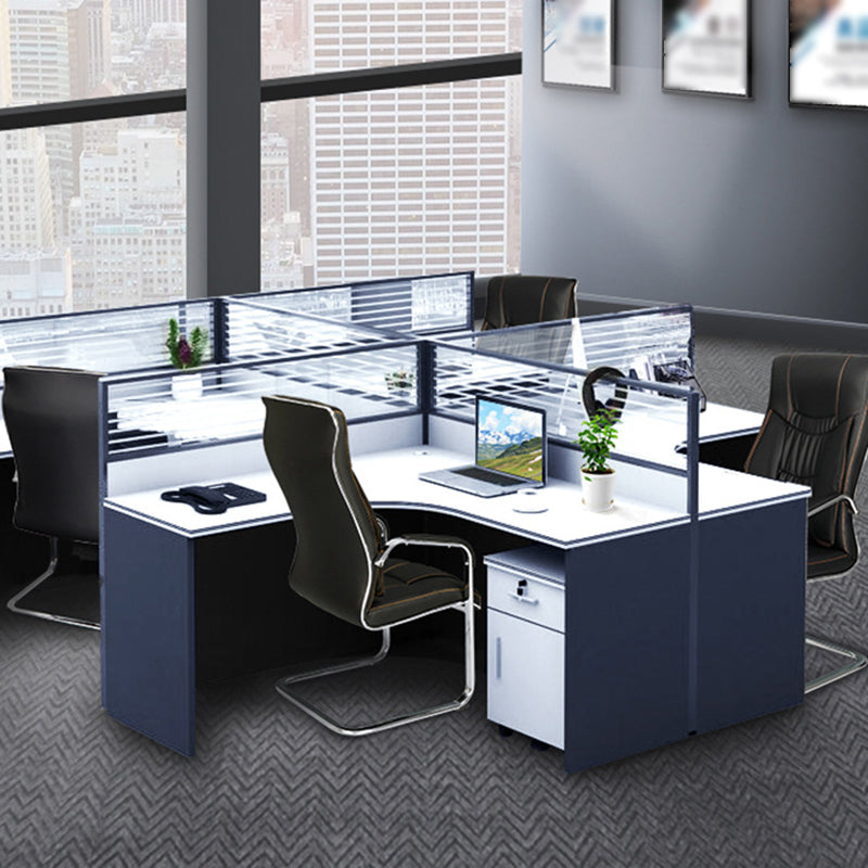 Faux Leather Task Chair Modern High Back Office Chair with Fixed Arms