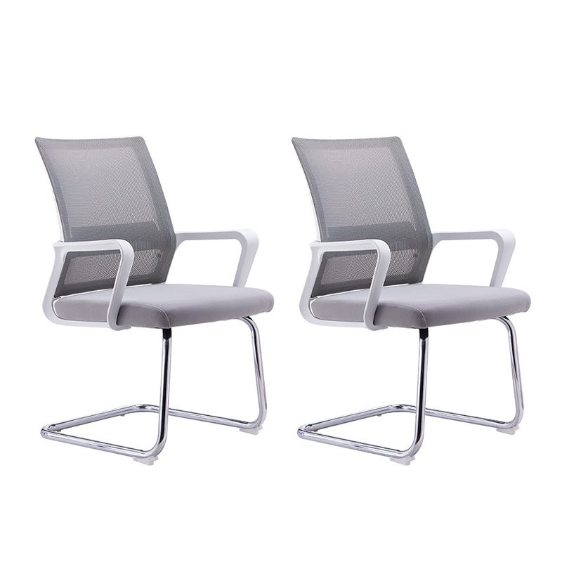 Modern Style Gray Chair Mid Back Fixed Arm Office Chair for Home