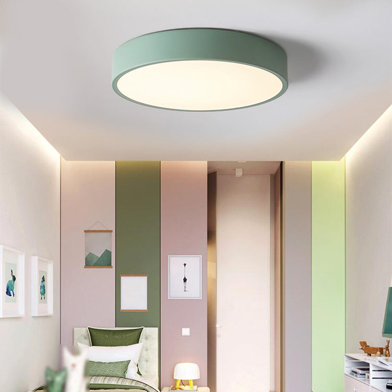 Modern Style Circle Shape Ceiling Lamp Metal 1 Light Ceiling Lighting for Living Room
