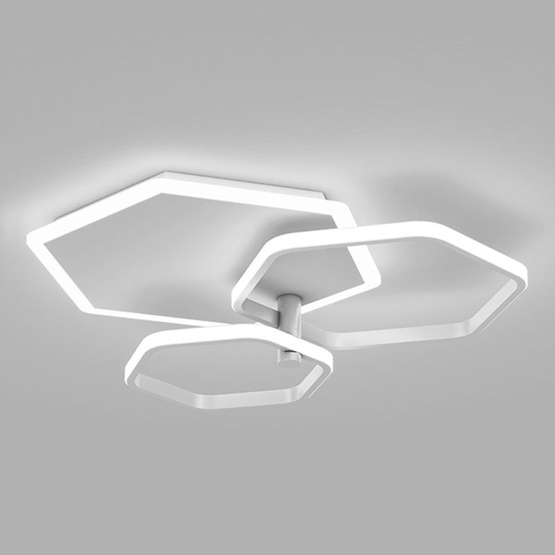 Metal Geometric Shape Flush Ceiling Light Modern 3 Lights Flush Ceiling Light Fixtures