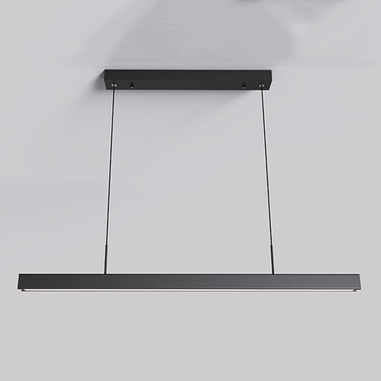 Black Metal Island Lights Modern Linear Restaurant LED Suspension Lamps with Acrylic Shade