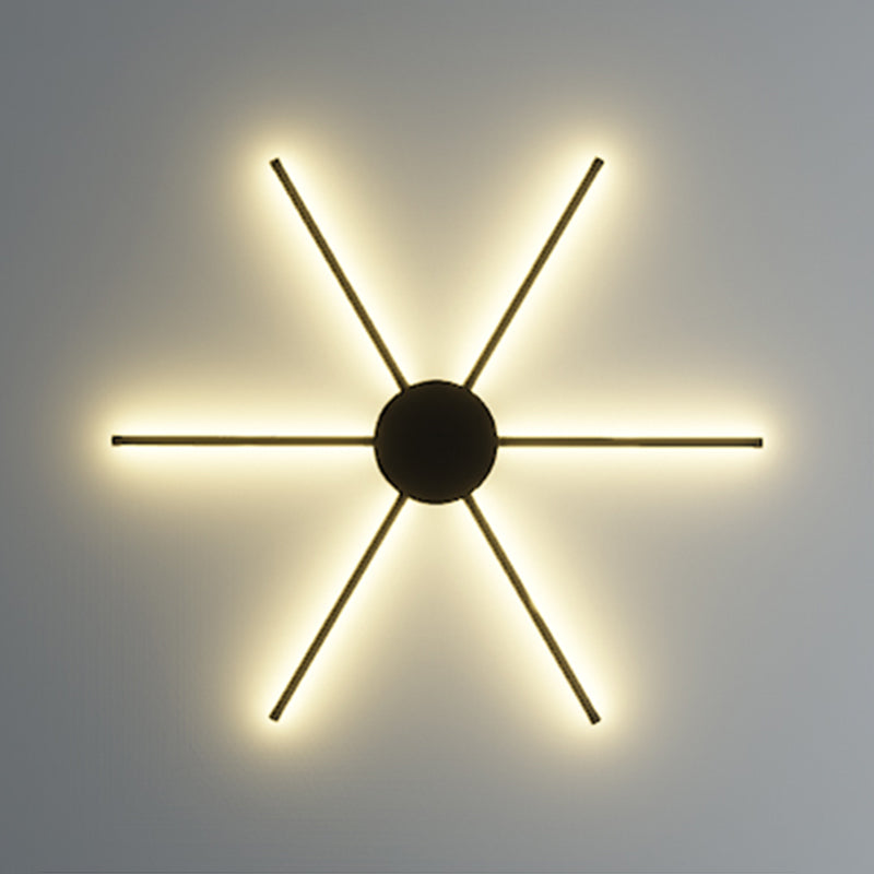 Postmodern Metal Black Wall Sconce Multi Light Led Wall Mounted Light for Bedroom