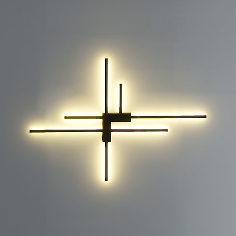 Postmodern Metal Black Wall Sconce Multi Light Led Wall Mounted Light for Bedroom