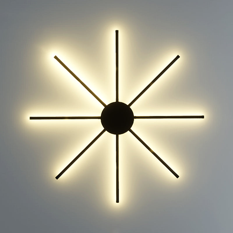 Postmodern Metal Black Wall Sconce Multi Light Led Wall Mounted Light for Bedroom