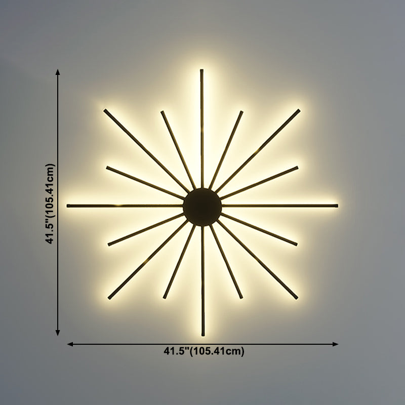 Postmodern Metal Black Wall Sconce Multi Light Led Wall Mounted Light for Bedroom