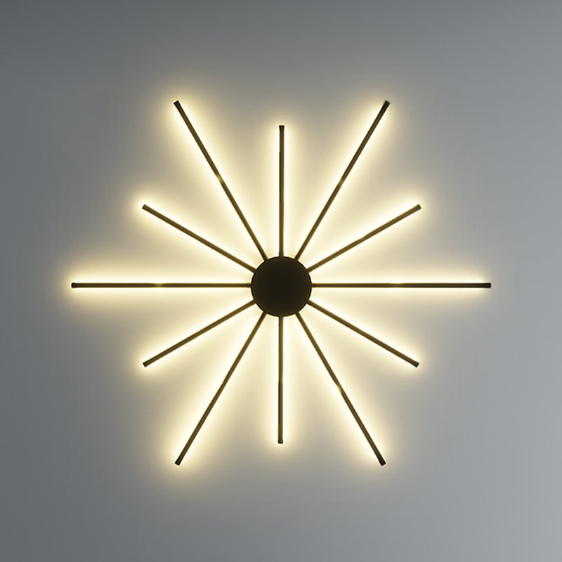 Postmodern Metal Black Wall Sconce Multi Light Led Wall Mounted Light for Bedroom