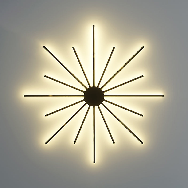 Postmodern Metal Black Wall Sconce Multi Light Led Wall Mounted Light for Bedroom