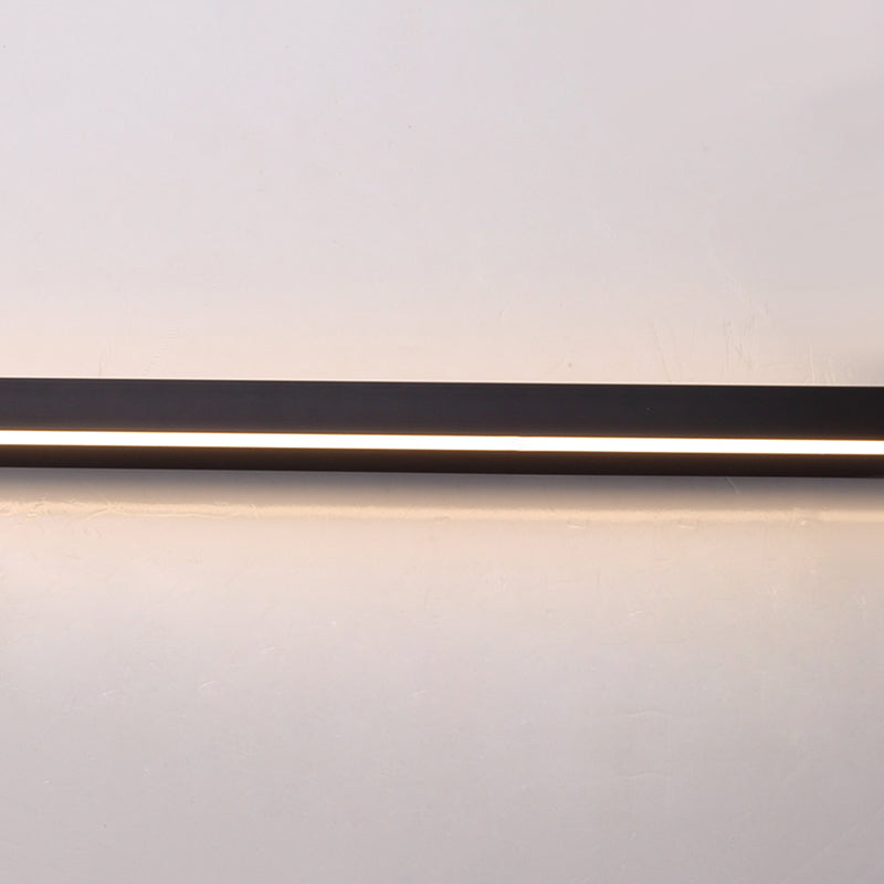 Linear Shade Metal Wall Sconce Modern Style 1 Light Wall Mounted Light in Black
