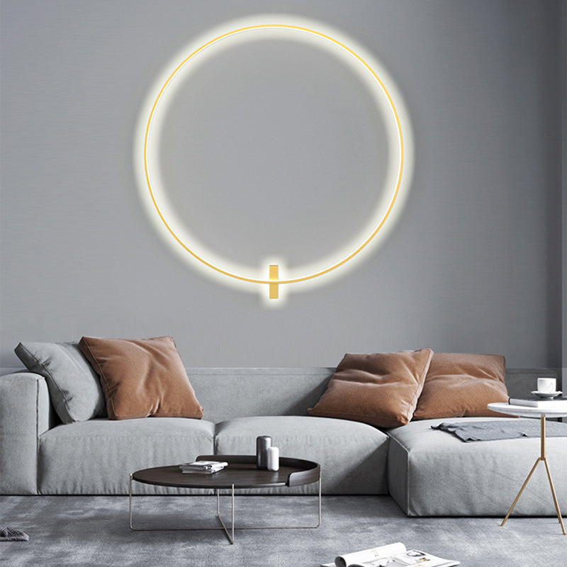 Metal Round Shape Wall Mount Lighting Modern 1-Light Wall Mounted Light Fixtures