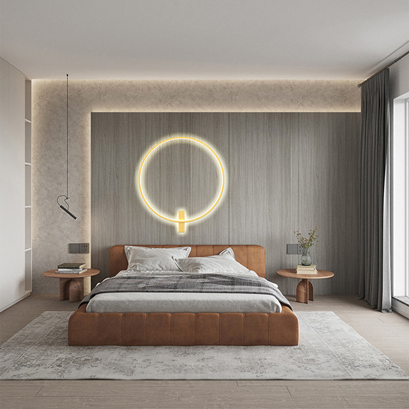 Metal Round Shape Wall Mount Lighting Modern 1-Light Wall Mounted Light Fixtures