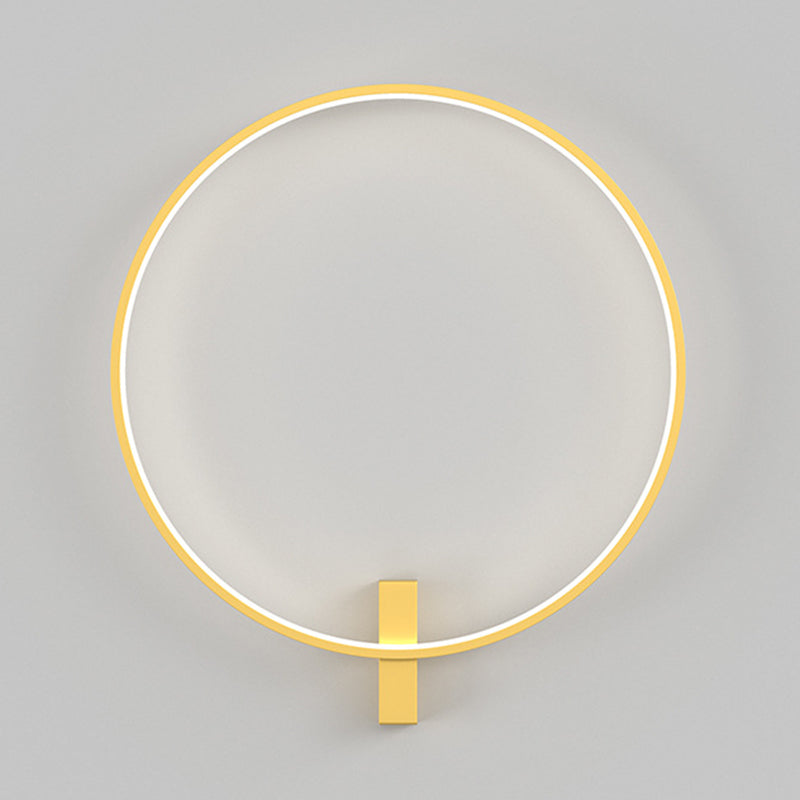 Metal Round Shape Wall Mount Lighting Modern 1-Light Wall Mounted Light Fixtures
