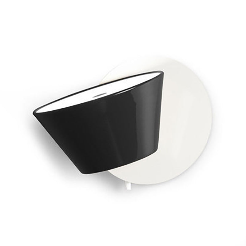 1 Light Drum Wall Sconce Modern Style Metal Wall Lighting for Living Room