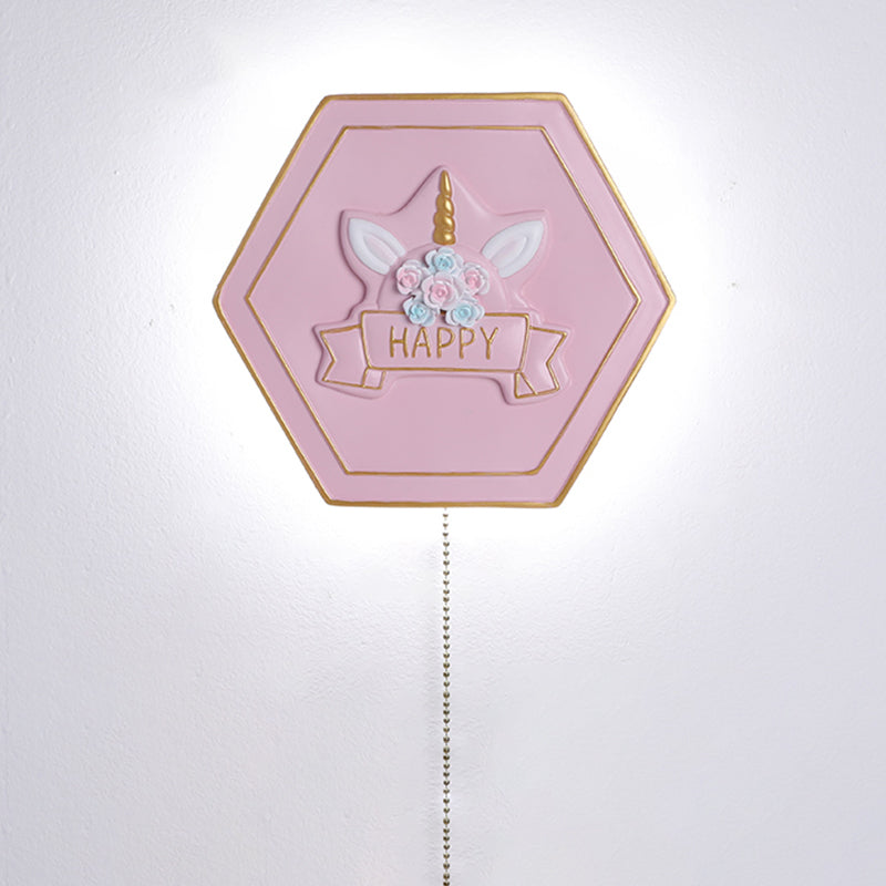 Modern Style Hexagonal Shape Wall Sconce Metal 1 Light Wall Lighting for Bedroom