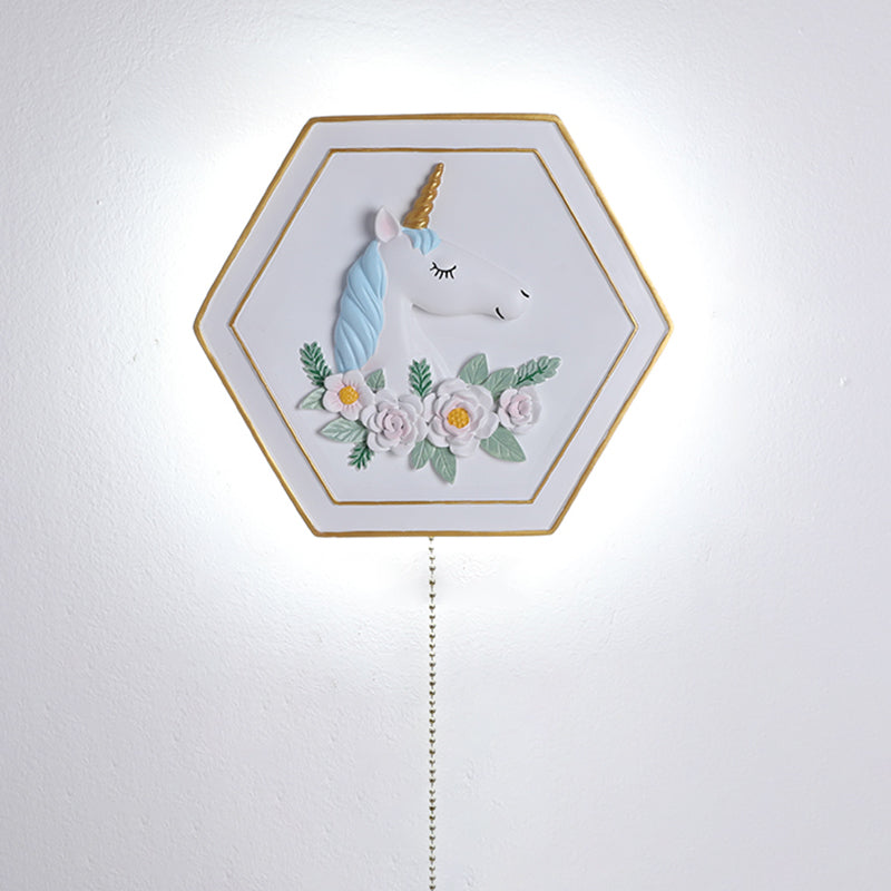 Modern Style Hexagonal Shape Wall Sconce Metal 1 Light Wall Lighting for Bedroom