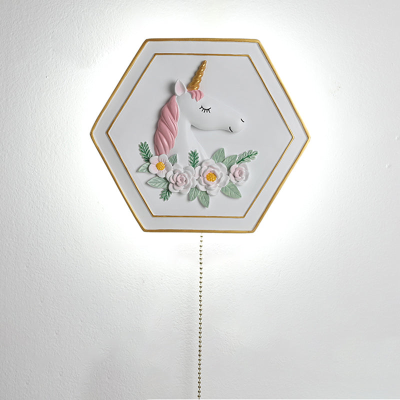 Modern Style Hexagonal Shape Wall Sconce Metal 1 Light Wall Lighting for Bedroom