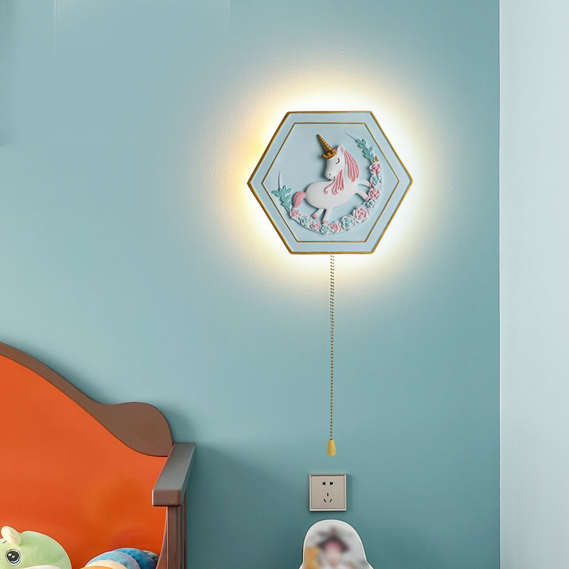 Modern Style Hexagonal Shape Wall Sconce Metal 1 Light Wall Lighting for Bedroom
