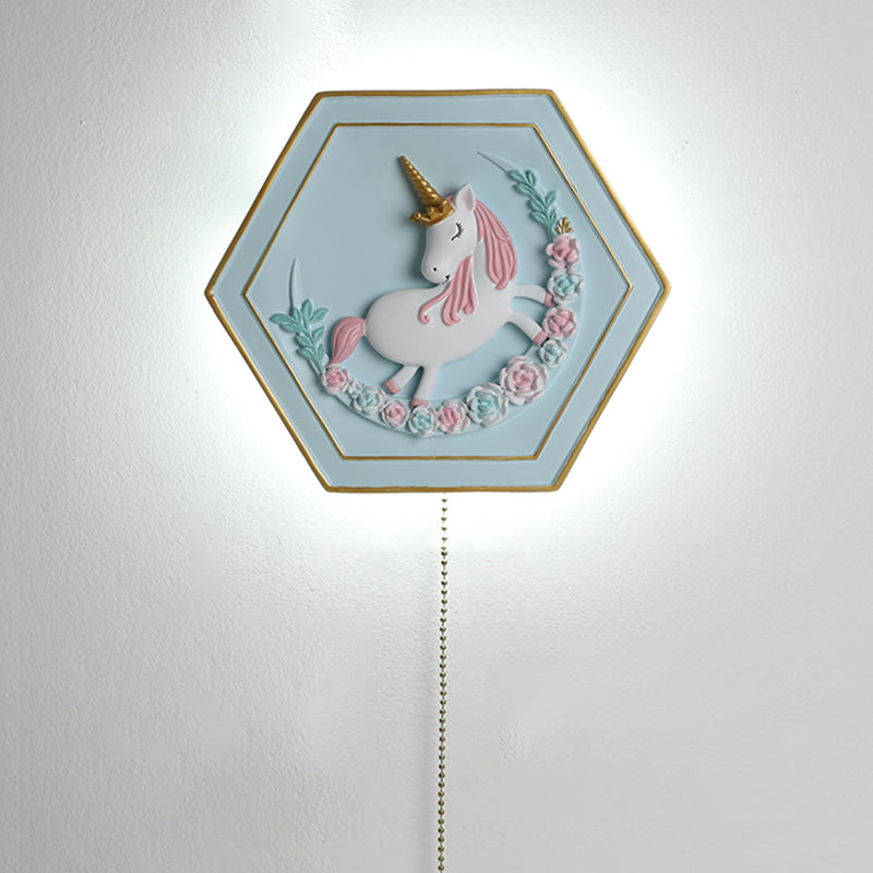 Modern Style Hexagonal Shape Wall Sconce Metal 1 Light Wall Lighting for Bedroom