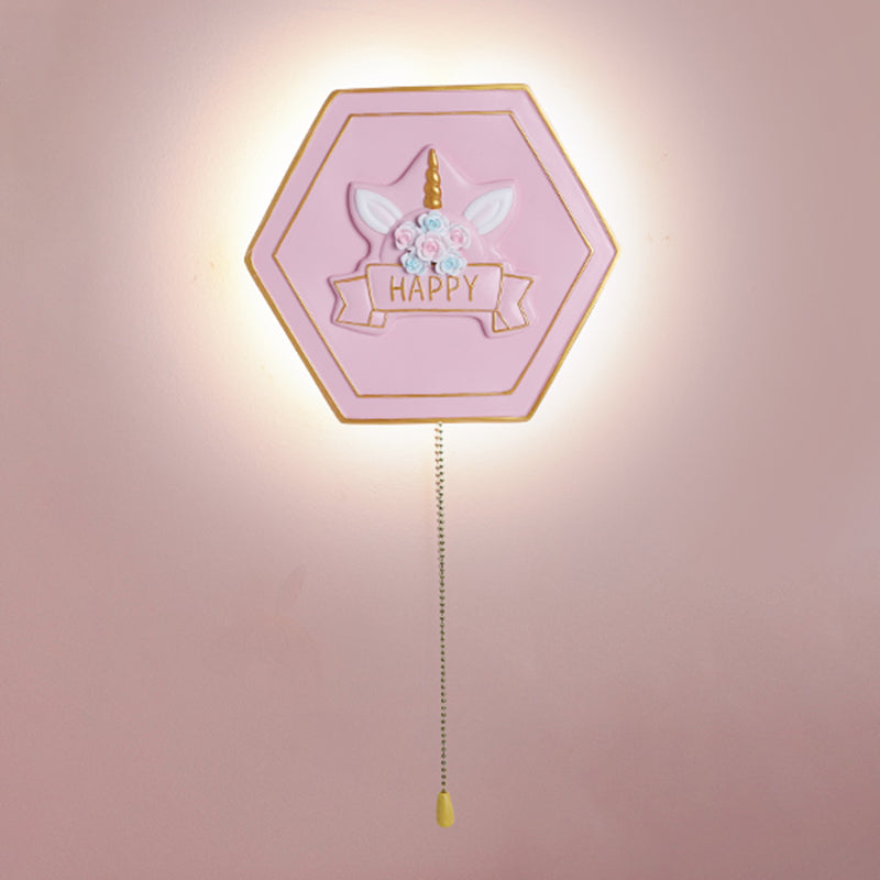Modern Style Hexagonal Shape Wall Sconce Metal 1 Light Wall Lighting for Bedroom