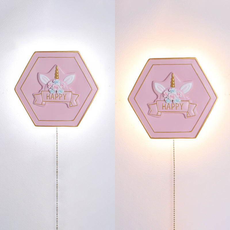 Modern Style Hexagonal Shape Wall Sconce Metal 1 Light Wall Lighting for Bedroom