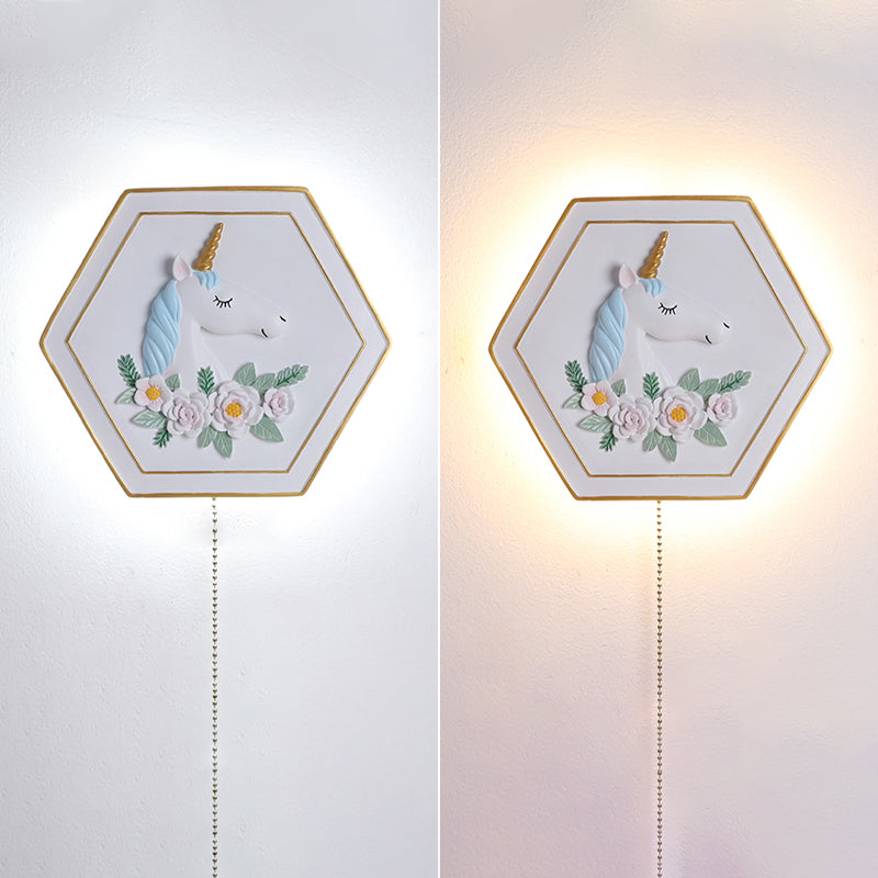 Modern Style Hexagonal Shape Wall Sconce Metal 1 Light Wall Lighting for Bedroom