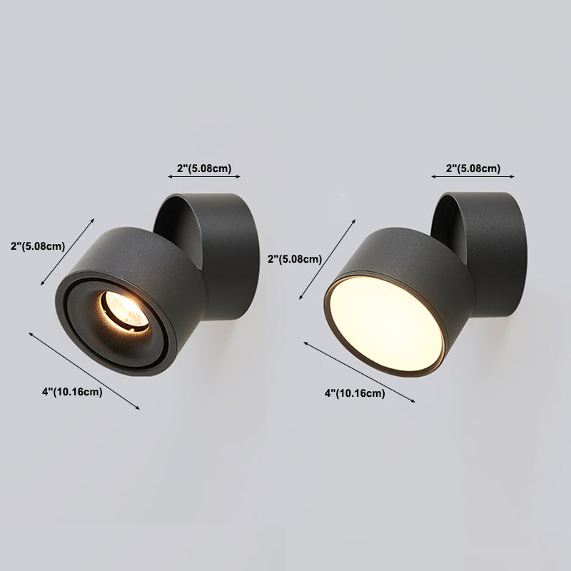 Modern Simple Aluminum Wall Light Cylinder Shape Rotatable Wall Lamp for Living Room