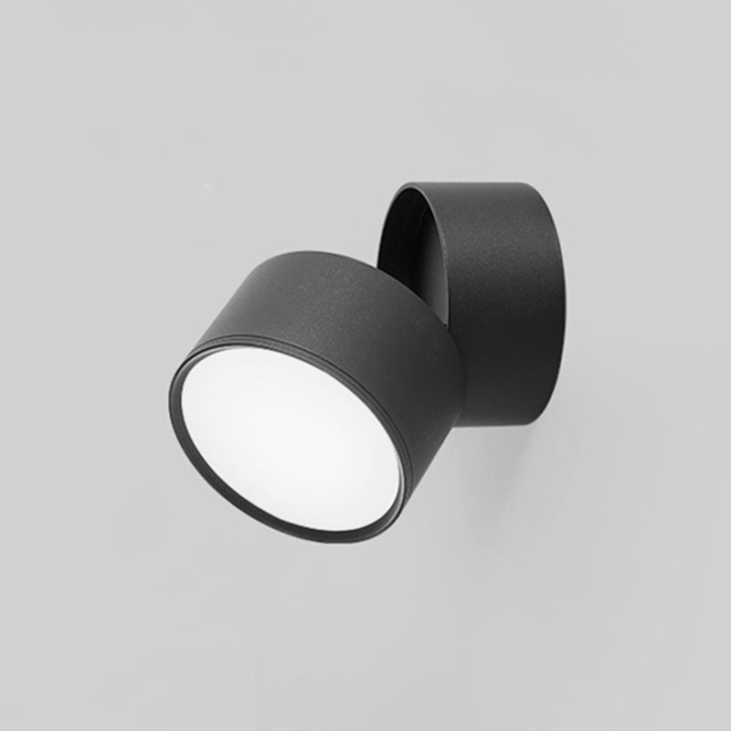 Modern Simple Aluminum Wall Light Cylinder Shape Rotatable Wall Lamp for Living Room