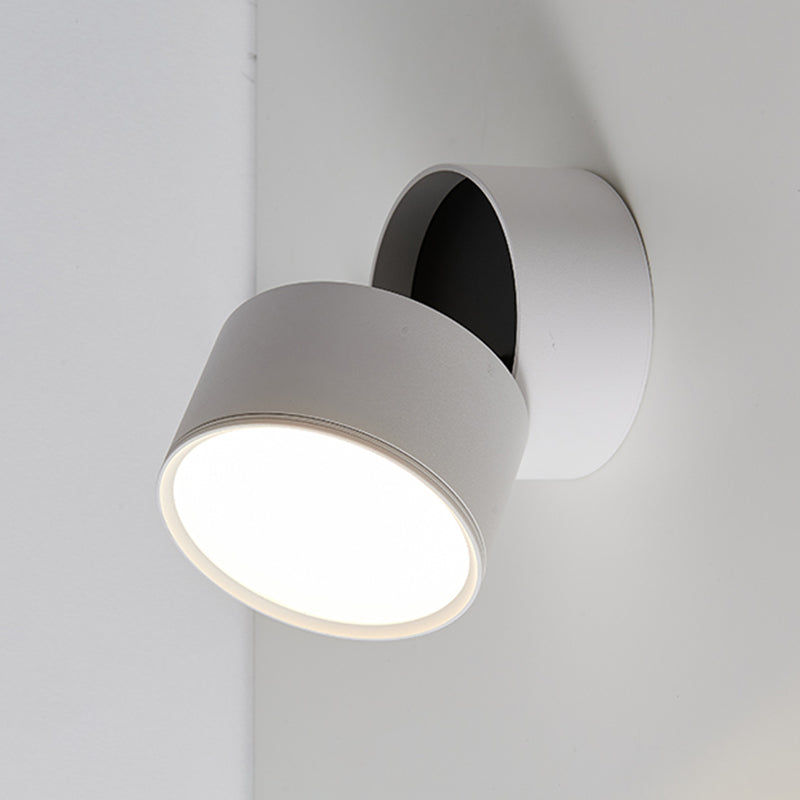 Modern Simple Aluminum Wall Light Cylinder Shape Rotatable Wall Lamp for Living Room