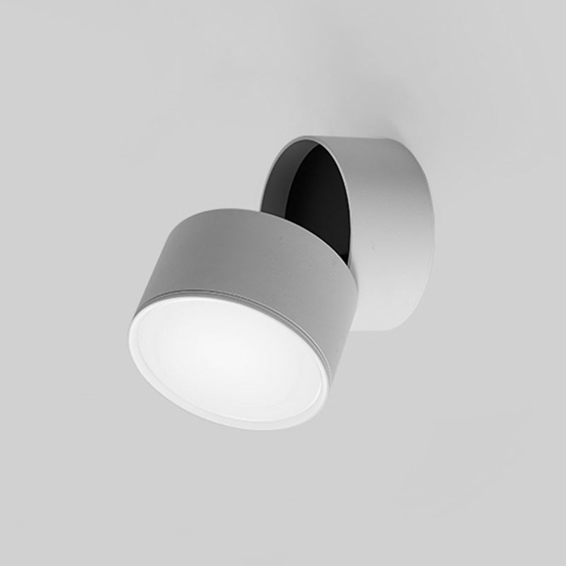 Modern Simple Aluminum Wall Light Cylinder Shape Rotatable Wall Lamp for Living Room