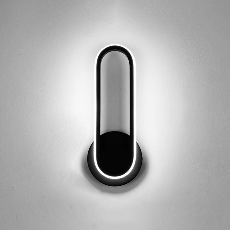 Modern Simple Iron Wall Light Ellipse Shape LED Rotatable Wall Lamp for Living Room