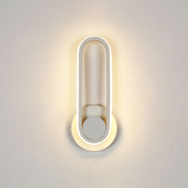 Modern Simple Iron Wall Light Ellipse Shape LED Rotatable Wall Lamp for Living Room