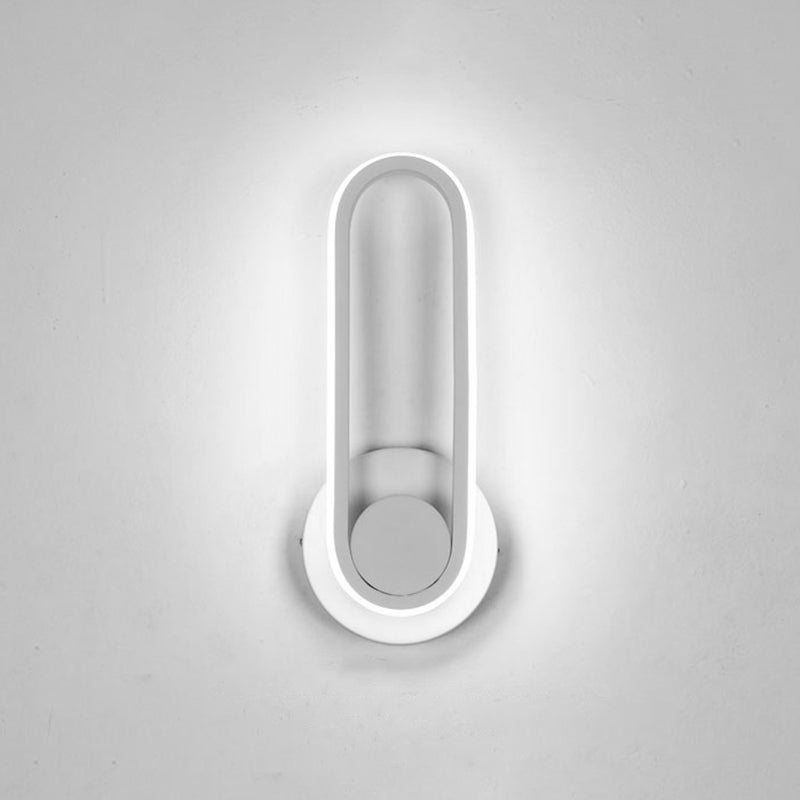 Modern Simple Iron Wall Light Ellipse Shape LED Rotatable Wall Lamp for Living Room