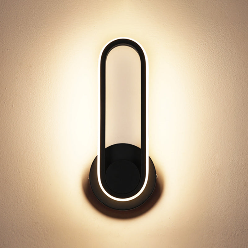 Modern Simple Iron Wall Light Ellipse Shape LED Rotatable Wall Lamp for Living Room